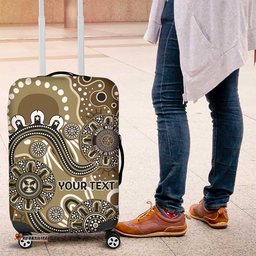 Personalised NAIDOC Week 50 Years Deadly Always Luggage Cover Brown Aboriginal Artwork Dot Painting LT9