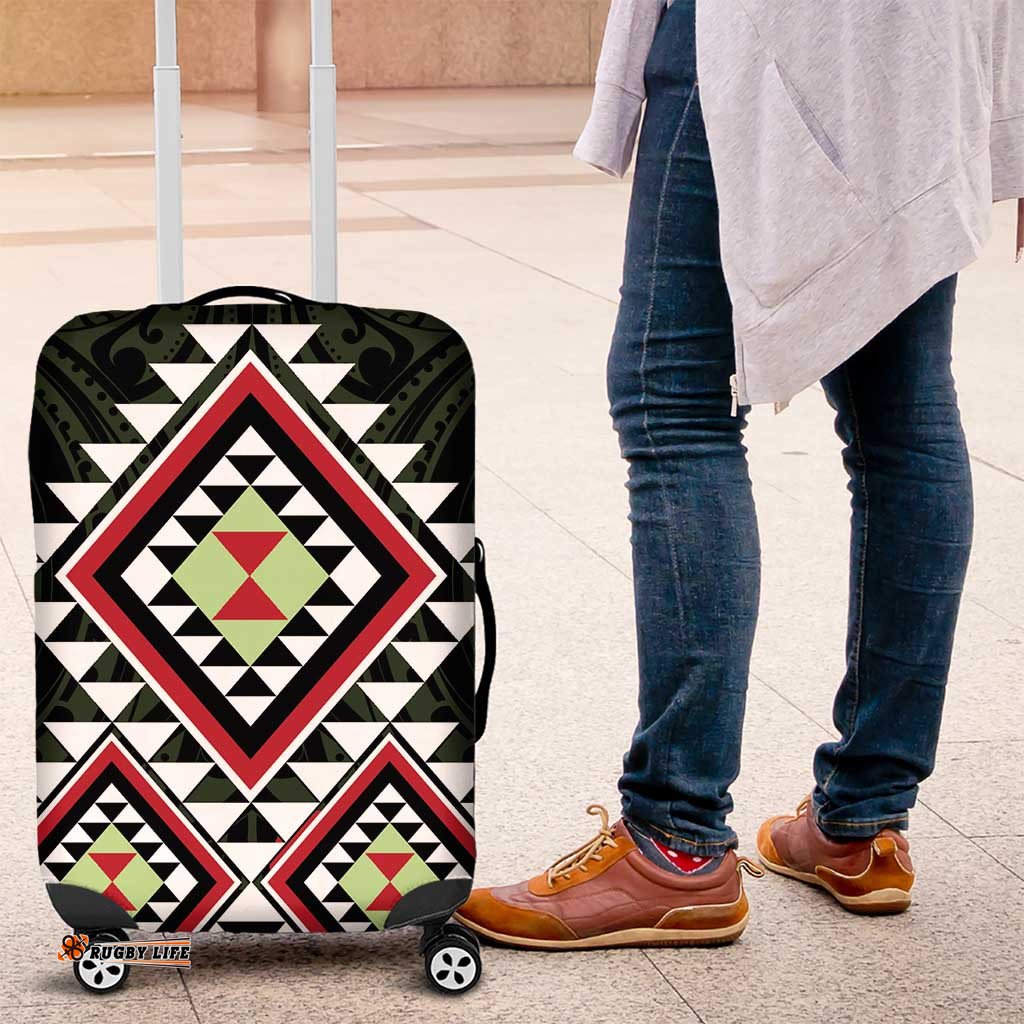 Kia Ora Aotearoa Luggage Cover 2025 Pasifika Maori Taniko Motifs LT14