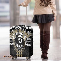 Personalized Collingwood Magpies Luggage Cover Polynesian Tribal Pattern Heritage Football TS04