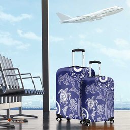 New Zealand Sea Animals with Maori Tribal Tattoo Luggage Cover Blue Color LT03