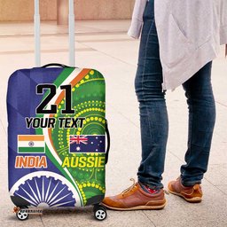 India Vs Australian Cricket Custom Luggage Cover Ashoka Chakra and Aboriginal Together LT9