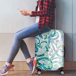 Paua Shell Maori Luggage Cover Koru Kowhaiwhai LT7