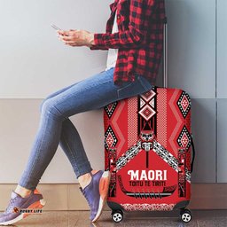 Toitu Te Tiriti Waitangi Luggage Cover Red Wharenui House LT9