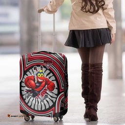 Essendon Football Club Luggage Cover Indigenous Monochrome Dot Art Mascot Style TS04