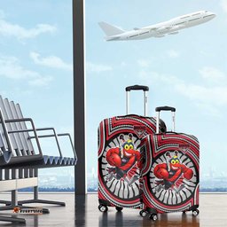 Essendon Football Club Luggage Cover Indigenous Monochrome Dot Art Mascot Style TS04