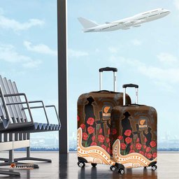 GWS Giants ANZAC Day Luggage Cover Indigenous Dot Art with Poppy Flower Tribute TS04