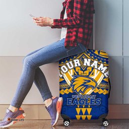 Personalized West Coast Eagles Luggage Cover Polynesian Tribal Pattern Heritage Football TS04