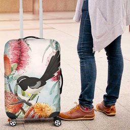 Willie wagtail Australia Luggage Cover Banksia Bottlebrushes Watercolor Stylized LT14