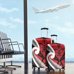 Silver Fern Koru Swirls with Maori Ta Moko Luggage Cover LT9