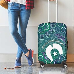 Sea Turtle Torres Strait Islands Luggage Cover Pacific Indigenous Australian Oceanic Dot Art TS04