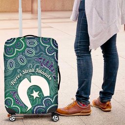 Sea Turtle Torres Strait Islands Luggage Cover Pacific Indigenous Australian Oceanic Dot Art TS04