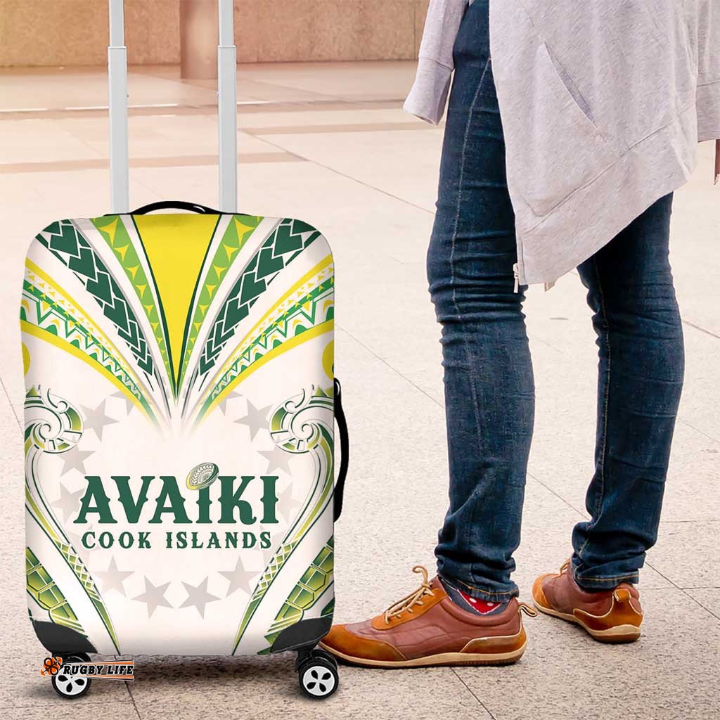 Rugby Cook Islands Avaiki Luggage Cover White Kuki Airani Tribal Maori Inspired LT9