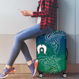 Torres Strait Islands Luggage Cover Shark Indigenous Australian Tribal Dot Art TS04