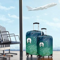 Torres Strait Islands Luggage Cover Shark Indigenous Australian Tribal Dot Art TS04
