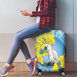 World Diabetes Day Australia Luggage Cover Yellow-crested Cockatoo Golden Wattle Aboriginal LT14