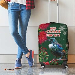 Tui Meri Kirihimete Personalised Luggage Cover Pohutukawa Flowers Green Motif LT9