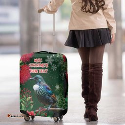 Tui Meri Kirihimete Personalised Luggage Cover Pohutukawa Flowers Green Motif LT9