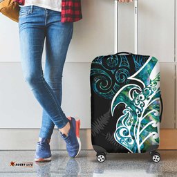 Proud Aotearoa Luggage Cover Maori Silver Fern Mix Paua Shell Pattern LT14