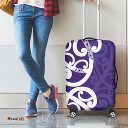 Violet Green Maori Luggage Cover Koru Kowhaiwhai LT7