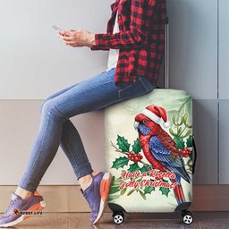 Watercolor Floral Crimson Rosella Luggage Cover Its Aussie Christmas Time! LT9