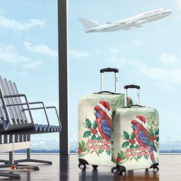 Watercolor Floral Crimson Rosella Luggage Cover Its Aussie Christmas Time! LT9