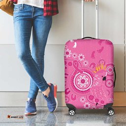 Pink Ribbon Australia Luggage Cover Breast Cancer Awareness Aboriginal Cacatua leadbeateri LT14