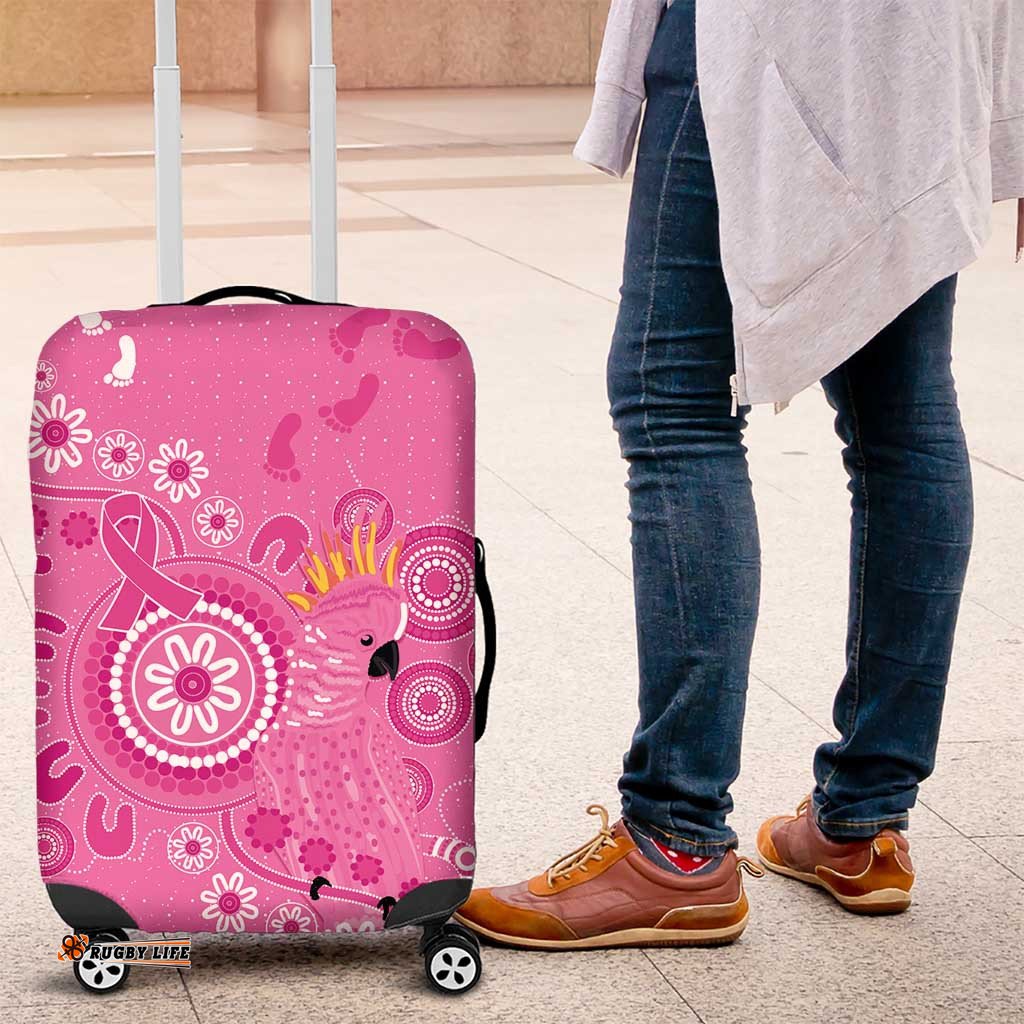 Pink Ribbon Australia Luggage Cover Breast Cancer Awareness Aboriginal Cacatua leadbeateri LT14