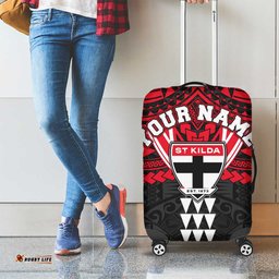 Personalized St Kilda Saints Luggage Cover Polynesian Tribal Pattern Heritage Football TS04