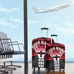 Personalized St Kilda Saints Luggage Cover Polynesian Tribal Pattern Heritage Football TS04