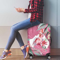 Pink Cockatoo Australia Day Luggage Cover Proud To Be An Aussie Opal Eucalyptus Blossoms LT14