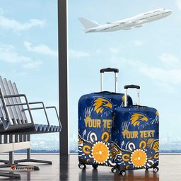 Personalized West Coast Eagles Luggage Cover Aboriginal Dot Painting Graffiti Style TS04