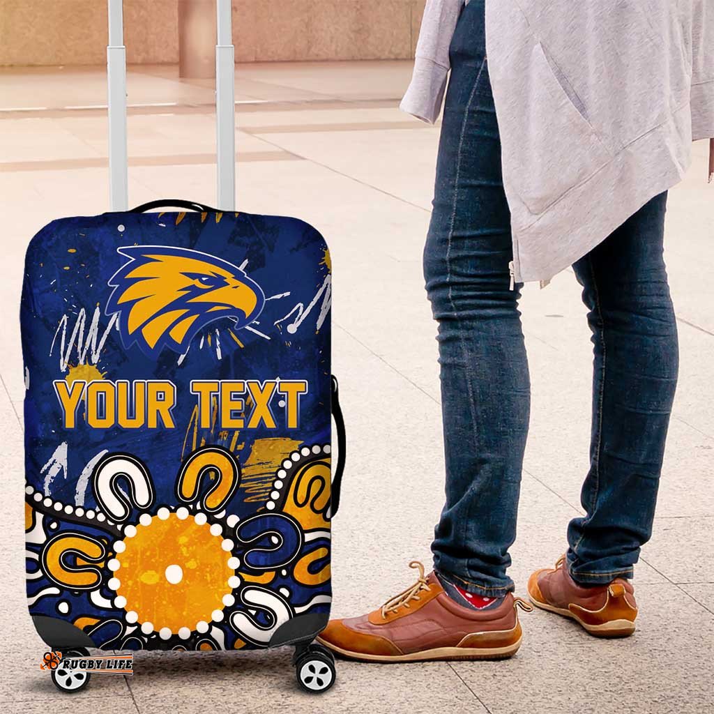 Personalized West Coast Eagles Luggage Cover Aboriginal Dot Painting Graffiti Style TS04
