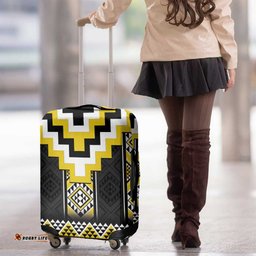 Yellow Taniko Aotearoa Luggage Cover Niho Taniwha Mix Poutama LT14