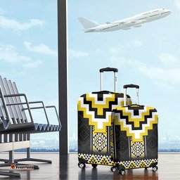 Yellow Taniko Aotearoa Luggage Cover Niho Taniwha Mix Poutama LT14