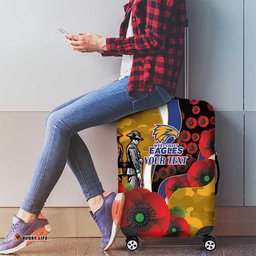 West Eagles ANZAC Personalised Luggage Cover Lest We Forget Poppy Camo LT9