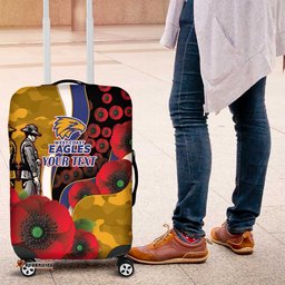 West Eagles ANZAC Personalised Luggage Cover Lest We Forget Poppy Camo LT9