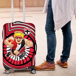 St Kilda Football Club Luggage Cover Indigenous Monochrome Dot Art Mascot Style TS04