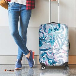 Turquoise Paua Shell Maori Luggage Cover Koru Kowhaiwhai LT7