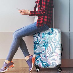 Turquoise Paua Shell Maori Luggage Cover Koru Kowhaiwhai LT7