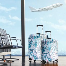 Turquoise Paua Shell Maori Luggage Cover Koru Kowhaiwhai LT7