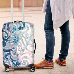 Turquoise Paua Shell Maori Luggage Cover Koru Kowhaiwhai LT7