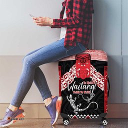 Toitu Te Tiriti O Waitangi Luggage Cover Maori Wharenui With Taniko Motifs LT14