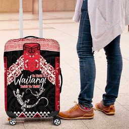 Toitu Te Tiriti O Waitangi Luggage Cover Maori Wharenui With Taniko Motifs LT14