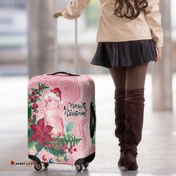 Watercolor Pink Galah Flowers Luggage Cover Australia Christmas Vibes LT9
