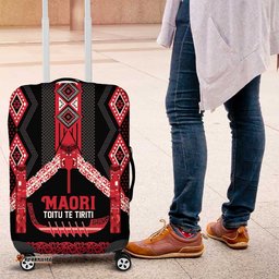 Toitu Te Tiriti Waitangi Luggage Cover Black Wharenui House LT9