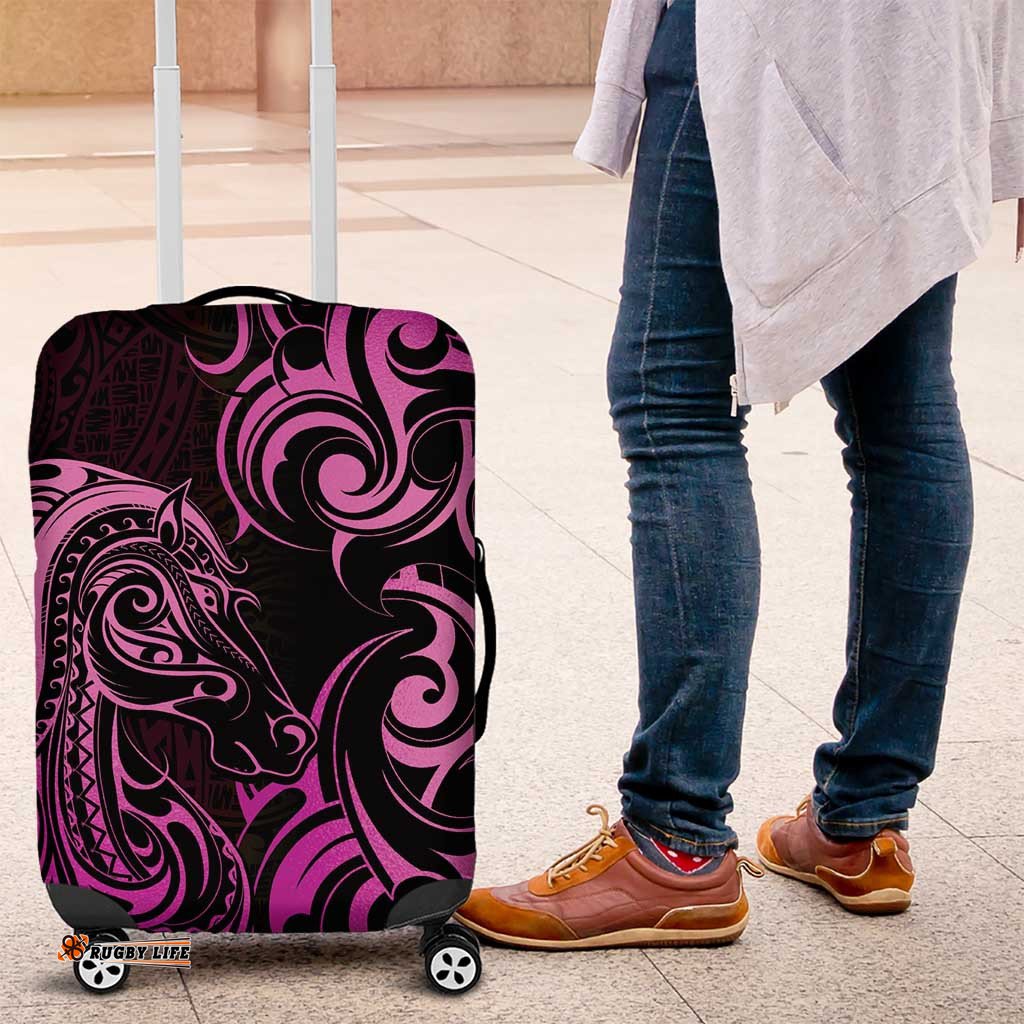 Pink Aoteara Horse Racing Luggage Cover NZ Maori Pattern LT14