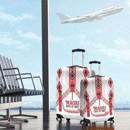 Toitu Te Tiriti Waitangi Luggage Cover White Wharenui House LT9