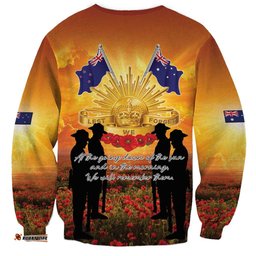 ANZAC Day Sweatshirt Remembrance Tribute Soldiers And Poppy Field LT05
