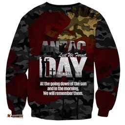 Australia ANZAC Day Sweatshirt We Will Remember Them Poppy Camouflage LT14