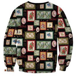Aussie Birds Christmas La La Land Sweatshirt Black Vintage Stamp Edition LT9
